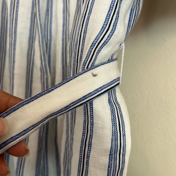 Michael Kors Striped Off the shoulder 100% Linen Dress Size Xs - Picture 11 of 11